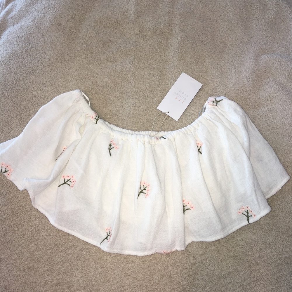 Zara off the shoulder crop top